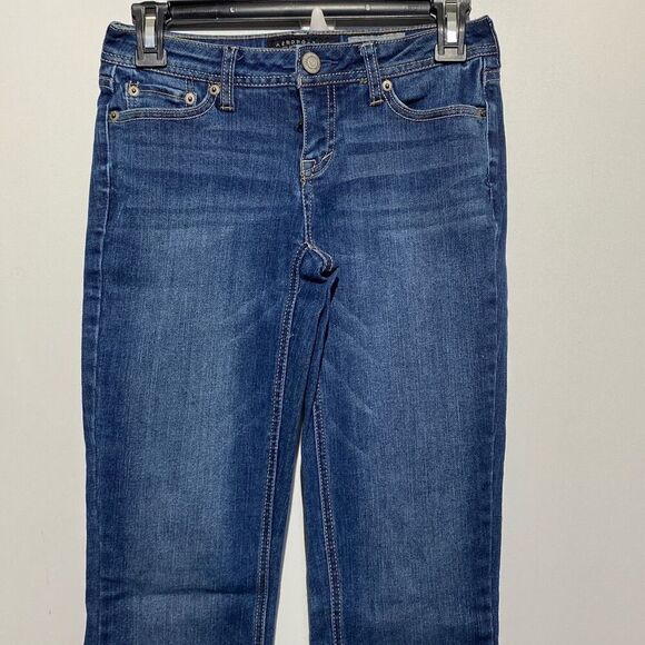 Aeropostale Women's Blue Denim Stretch Curvy Boot Jeans Medium Wash Size 00 Long - Picture 3 of 12